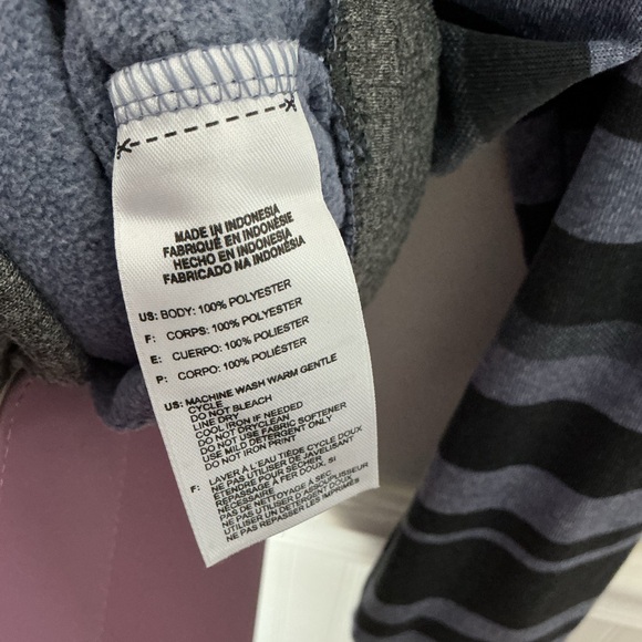 Adidas Ultimate Hoodie Gray, Black and Blue Striped Hoodie - Picture 6 of 6